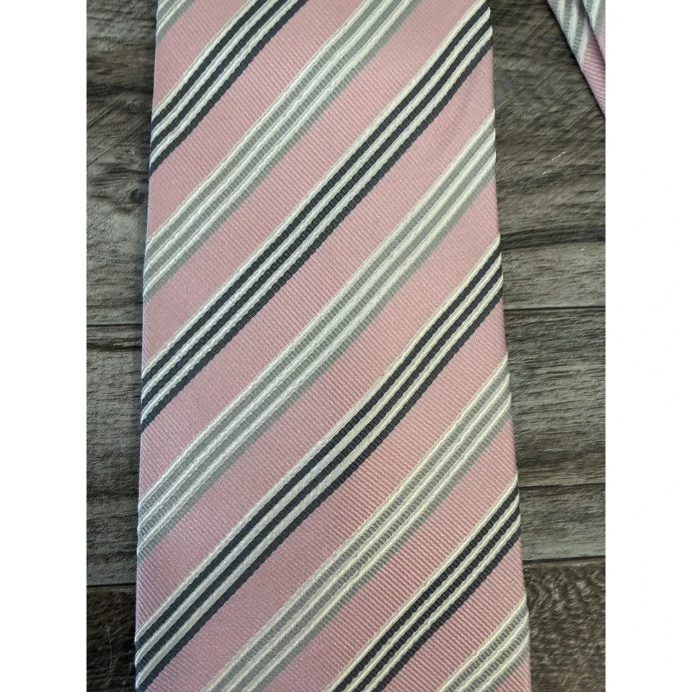 Donald J. Trump Silk Necktie Pink Striped Formal Business Career Preppy